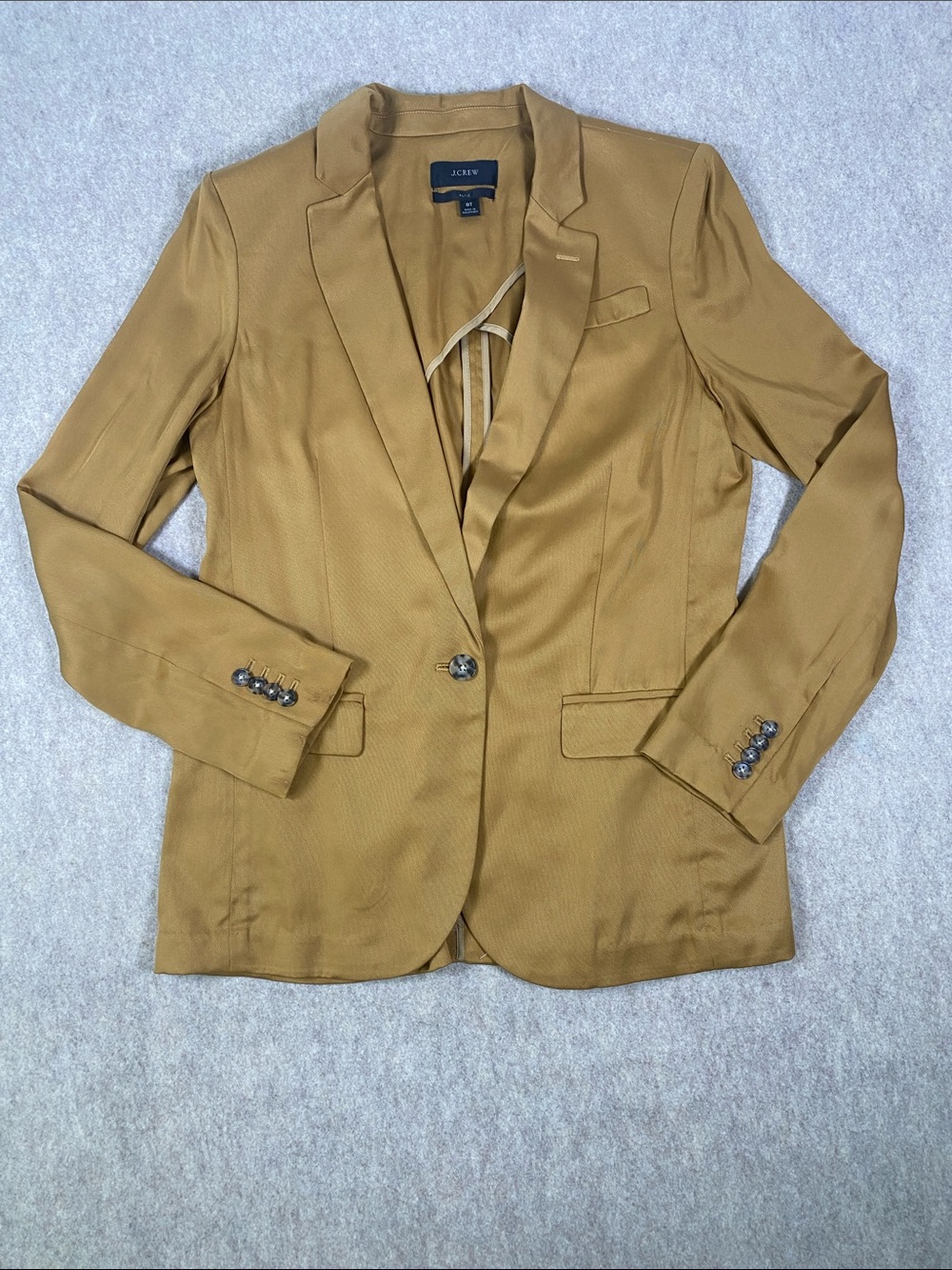 TALL J.Crew Alfie Gramercy Twill Blazer Camel Tan Lyocell Size 8T
